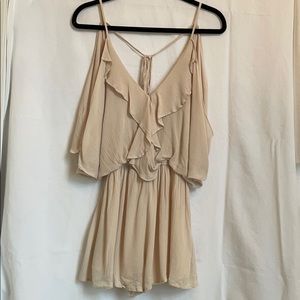 She and Sky open shoulder beige romper